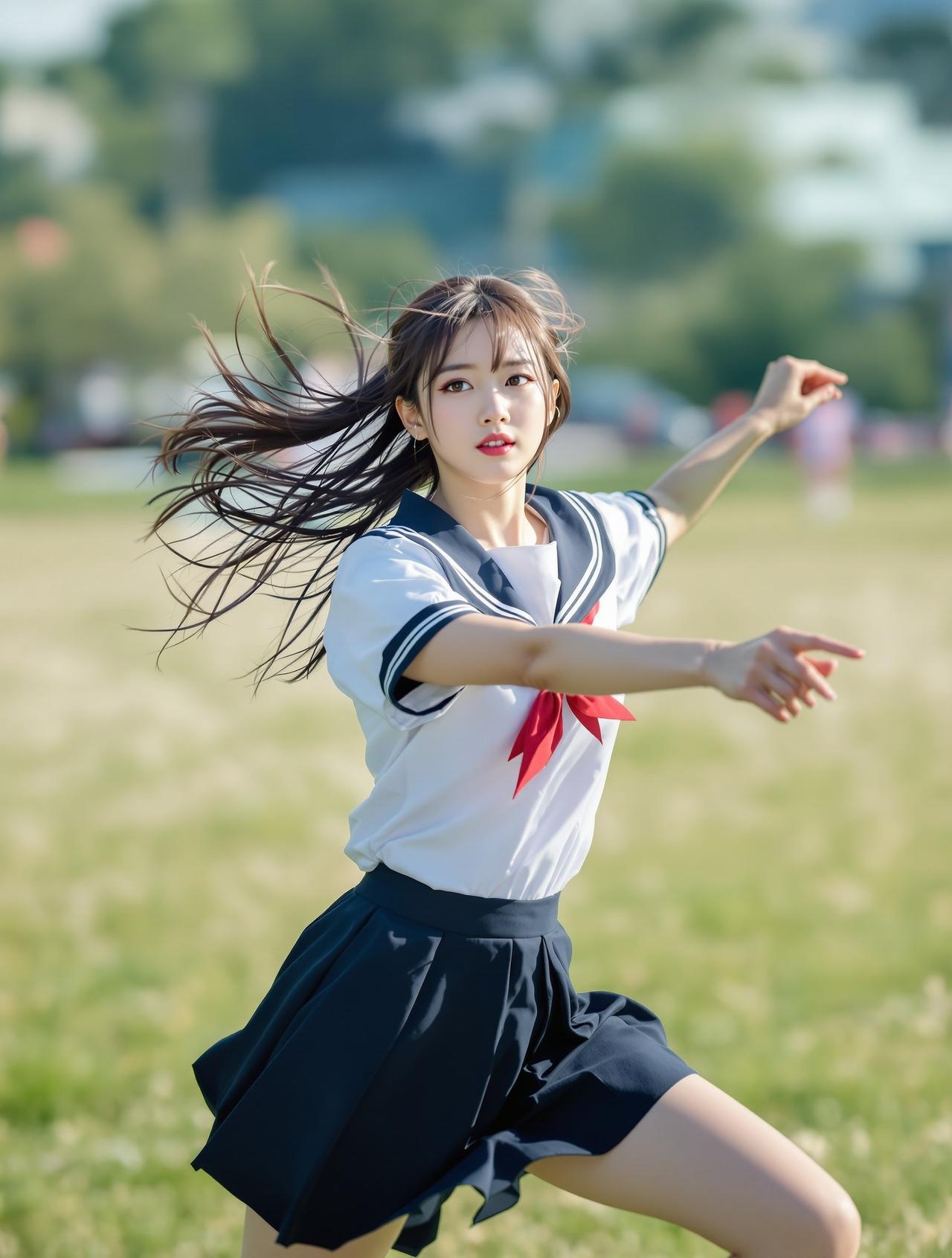 运动场边 - 周雨桐 - cos图JK制服写真